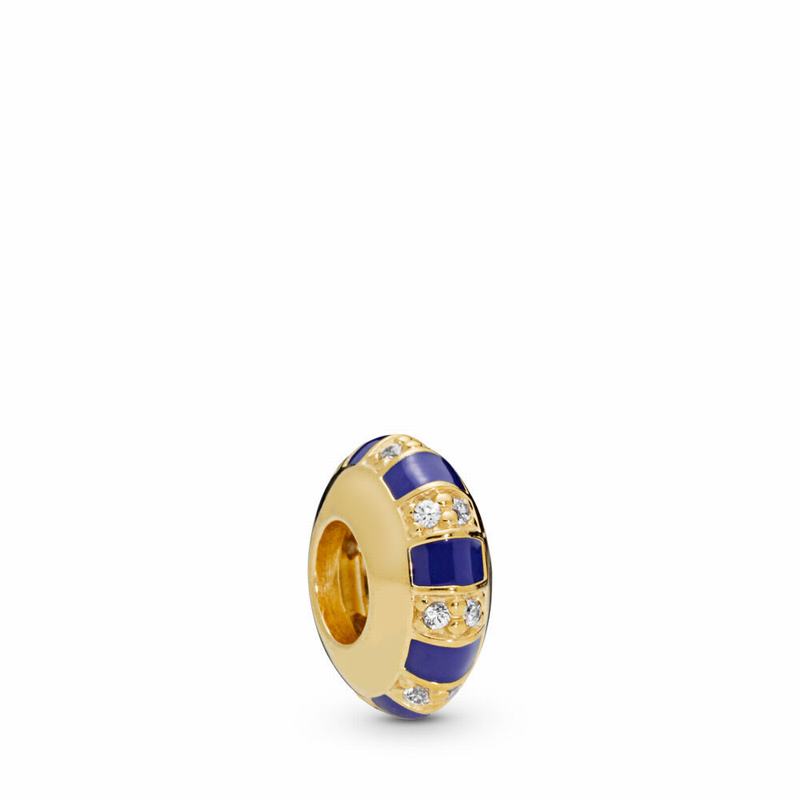 Pandora Shine™ Exotic Stones & Stripes Spacer Charm NZ, 18ct Gold Plated (095648-OQH)